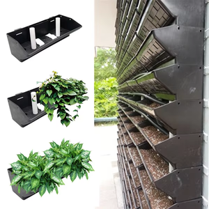 Jardinières verticales auto-arrosantes - Système de pots de fleurs en plastique pour mur végétal intérieur et extérieur - Product Image 1