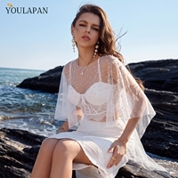 YouLaPan VG27 – Nouveauté : Cape de mariée élégante pour femme, pull-over perlé à col rond, idéal pour les fêtes et mariages