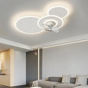 Ventilateur de plafond à tête mobile créatif nordique avec lumière ventilateur de plafond intelligent simple lumière moderne ventilateur de plafond de salon avec lumières