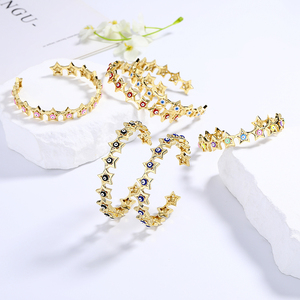 Vente en gros énigmatique Oeil de diable en laiton plaqué or 18 carats Zircon cubique Bracelet de luxe Bracelet Bijoux de mode - Product Image 2