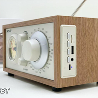 Eletree NS-808BT Enceinte Bluetooth portable rétro avec radio AM FM SW 3 bandes, chargeur DC et horloge à quartz