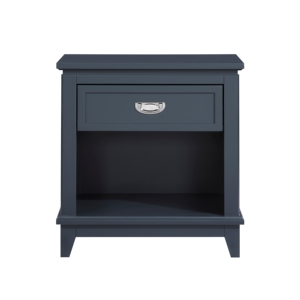 Navy Blue Nightstand With Drawer And <b>Shelf</b> Classic Bedroom Furniture - Product Image 2