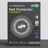 넷 프로텍터 안티바이러스 Z 시큐리티 2026 1 사용자 3년 비즈니스 소프트웨어 (GST 데이터 안전, 회계 파일 및 주식 백업용)