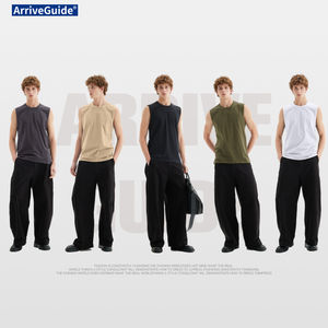 Мужская укороченная футболка-боксерка из 100% хлопка (220 г/м²) с индивидуальным принтом логотипа, летняя, без рукавов, для спорта и тренажерного зала, майка-топ для мужчин - Product Image 3