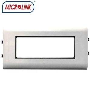 Plaque frontale <span class=keywords><strong>RJ45</strong></span> en métal de type français 195*50MM pour support <span class=keywords><strong>Legrand</strong></span>, compatible avec les connecteurs modulaires <span class=keywords><strong>RJ45</strong></span> 45*45MM/45*22.5MM, 2/4/6/8 ports - Product Image 6