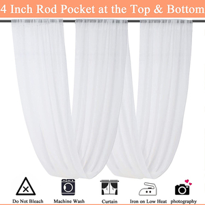 ผ้าชีฟองติดเพดานสี่เหลี่ยมสีขาวประดับผนังผ้าชีฟองสำหรับงานแต่งงาน - Product Image 4