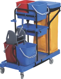 Exhibition products commercial Multifunction Hospital Hotel Service Housekeeping Floor Cleaning Cart Trolley