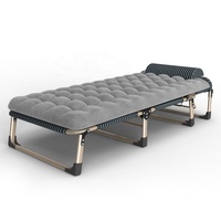Lit pliant en métal robuste et multifonctionnel avec matelas, double ou simple, pour bureau, hôtel, adulte.