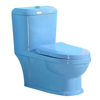 Toilette monobloc moderne en céramique rose pour enfants montée au sol avec siphon en S cuvette allongée à double chasse pour usage domestique