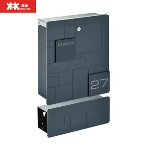 2022 Apartment Customized Fashionable Letter Box Metal MailBox Wall Mounted Post Mail Boxes Acrylic Door Letterbox Wall Mount