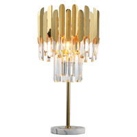 Meilleures ventes lampe de table en cristal translucide doré salon hôtel lampadaire lustre éclairage simple