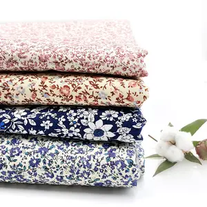 Textiles con patrón floral Multicolor para mujer, tejido suave y a la moda, 100% algodón, estampado para ropa