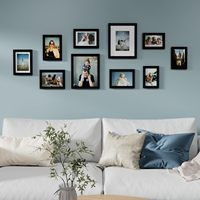 Vittanly Set bingkai foto kayu 10 Pak bingkai galeri dekorasi dinding kolase Set 2 buah 8x10 4 buah 5x7 4 buah 4x6 hitam pemasangan dinding