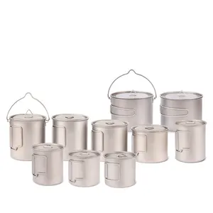 Outdoor Hiking Titanium <strong>Camping</strong> <strong>Cup</strong> 350ml-750ml Reusable Metal Water Mug Eco-Friendly Cookware for Outdoor Adventures - Product Image 1