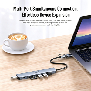 ฮับเชื่อมต่อหลายพอร์ต USB-C, 5Gbps USB3.0, เครื่องอ่านการ์ด SD TF และแจ็คเสียง <span class=keywords><strong>3</strong></span>.5 มม., 8-in-1 สำหรับโน้ตบุ๊คธุรกิจ การขยายการใช้งานในสำนักงานประจำวัน - Product Image 6