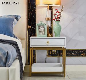 Light Luxury Gold Frame <strong>Bedside</strong> Cabinet <strong>Table</strong> <strong>Tiny</strong> White Nordic Bedroom Furniture with Drawer Wooden Nightstand Living Room Home - Product Image 4