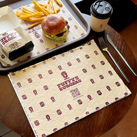 Papier d'aluminium imprimé sur mesure, jetable, imperméable et résistant à la graisse, pour l'emballage de hamburgers et de snacks, avec logo