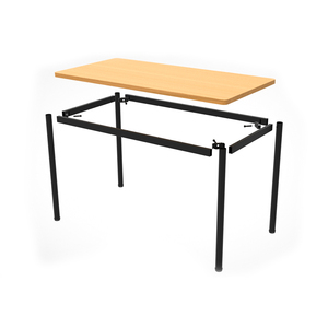 Scrivania Moderna con Piano Rettangolare e Gambe Rotonde, Tavolino Portante Adatto per Sala da Pranzo, Tempo Libero e Ufficio - Product Image 6