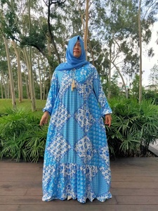 Robes musulmanes confortables de haute qualité 100% coton robe longue vêtements islamiques pour femmes modeste Khimar Hijab Abaya - Product Image 6