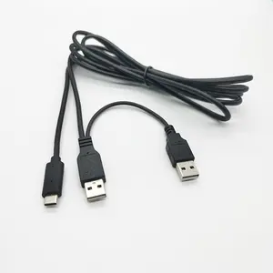 Kabel Isi Daya Cepat Mlti Pengisian Daya Kustom Kabel USB 2 Dalam 1 Kawat 2 In 1 Kabel USB