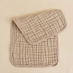 Vente en gros 100% coton 6 couches de gants de toilette doux pour bébé débarbouillettes en mousseline pour bébé