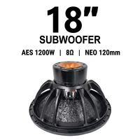 Haut-parleur de subwoofer néodyme HD18N125A 18 pouces, 1200 W RMS, 2400 W de crête, 8 ohms, bobine vocale de 5 pouces pour système de sonorisation PA de scène