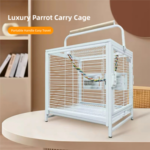 Foldable Iron Bird <strong>Cage</strong> Travel Carrier Portable Lightweight Easy to Assemble Simple Design for Parrots Budgies Lovebirds - Product Image 3