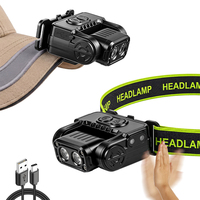 Asafee 90 °   Linterna Frontal Recargable Tipo-C Ajustable con Clip Desmontable para Camping y Senderismo