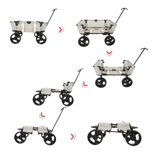 Carrito de mano de acero inoxidable para acampar al aire libre, carrito de playa, carrito de 4 ruedas, almacenamiento OEM, compras - Product Image 2