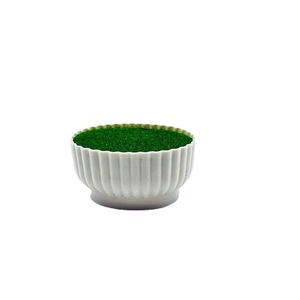 Pot de fleurs en plastique Qi Xing, à rayures verticales, ovale, plante artificielle, décoration d'intérieur - Product Image 5