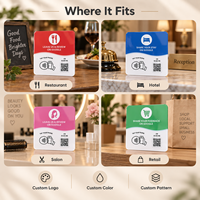 Plaque d'avis NFC en acrylique imprimée sur mesure avec code QR et support adhésif – Affichage 'Touchez pour avis' pour comptoirs de caisse de boulangerie