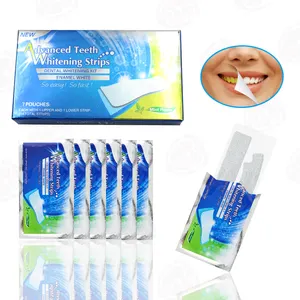 Hot Sale 14 Pouches private label tooth strip Teeth Whitening Strips odm oem 14 days treatment teeth whitening strips