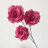Decoración de Salón de Bodas Ecológica con 3 Rosas de Capuchino Vintage Hechas a Mano, Cascada de Rosas, Fondo de Pared Floral