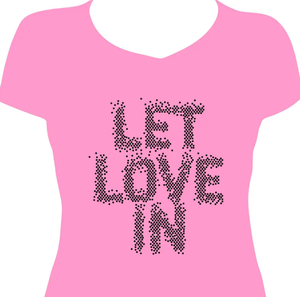 T Shirt Diy Nouvelle Arrivée Feuilles de Transfert de Chaleur Personnalisées Laissez l'amour en Strass Prêt à Presser Transfert - Product Image 1