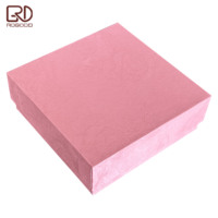 ROGOOD Boîte cadeau pour bijoux en papier spécial gaufré rose avec couvercle et base à angle droit 100*100*35mm P2249