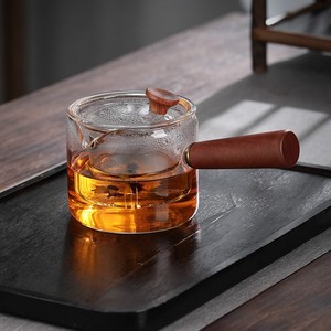 Glass Teapot With Wooden Handle And Lid Small Kung Fu <b>Tea</b> Set For Electric Stove - Product Image 1