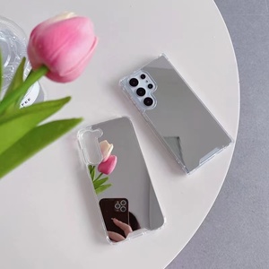 Phổ Biến Mát Vẻ Đẹp Bạc Gương Chống Sốc Bảo Vệ Điện Thoại Trường Hợp Đối Với Samsung <span class=keywords><strong>Galaxy</strong></span> S22 S23 Siêu S24 Cộng Với A52 Phụ Kiện - Product Image 2