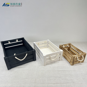 Boîtes de rangement en bois écologiques modernes en gros avec corde rustique, boîtes de rangement pour fruits pratiques, prix abordables - Product Image 4