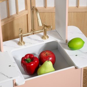 Giocattoli educativi per gioco finto per bambini giochi in legno per bambini gioco di simulazione di cottura cucina fornello frigorifero MDF - Product Image 4