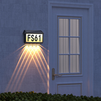 Plaque de numéro de maison solaire LED personnalisée 5W IP65, panneau d'adresse, lumière blanc chaud doux 2700K, batterie incluse pour jardin, conforme RoHS