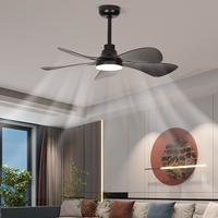 Ventilateur de plafond LED avec télécommande, 38 pouces, 6 vitesses, DC25W, noir et blanc, prix de gros, lampe de toit LED avec ventilateurs