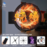 Shuntai 3d hologramme publicité boîtes à lumière extérieur tenture murale signe rond en aluminium acrylique boîte à lumière signe signe rond