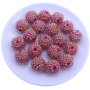 Cuentas de Acrílico con Forma de <span class=keywords><strong>Bola</strong></span> de Goma de Mascar de 20 mm, Color Rojo AB, para Collares y Joyería Infantil, Venta al Por Mayor - Product Image 1