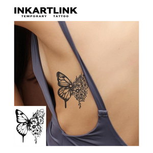 Tatuaje Temporal Personalizado de <span class=keywords><strong>Mariposa</strong></span> y Flor, Resistente al Agua, de Larga Duración (15 Días), Arte Corporal Semipermanente para Brazo, <span class=keywords><strong>Pierna</strong></span>, Mujeres y Hombres - Product Image 2