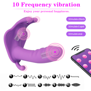3 in 1 uzaktan kumanda giyilebilir iç çamaşırı titreşim yapay penis vibratör yetişkin seks oyuncakları kadın G noktası klitoris Anal stimülatörü tedarikçi - Product Image 2