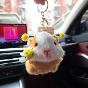 พวงกุญแจรูปหมูยัดนุ่นรูปตัวการ์ตูนผึ้งทำจากผ้ากำมะหยี่มีฮู้ดจี้แบบอินเตอร์แอคทีฟของขวัญวันเกิด - Product Image 5