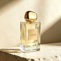 Flacons de parfum vides de luxe classiques de haute qualité en verre rectangulaires de 50 ml, 80 ml, 100 ml avec bouchons uniques et étiquettes autocollantes disponibles