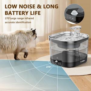 Smart Pet Water Fountain Rechargeable Automatic Circulating Cat Dog Dispenser Stainless Steel Rectangle 5000mAh <b>Battery</b> - Product Image 4