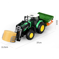 Voitures RC 2,4 GHz, modèle de tracteur à l'échelle 1/24, modèle d'animaux de ferme, jouets télécommandés, ensembles d'outils agricoles, cadeaux d'anniversaire pour enfants