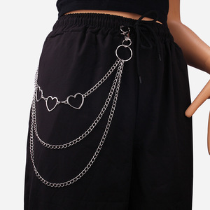 Chaîne de taille multicouche en forme de cœur Yueli, en alliage de zinc, style hip-hop, pour un usage quotidien, unisexe - Product Image 2